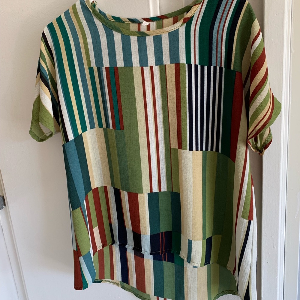 Striped Dip Hem Top, Dress up or down!